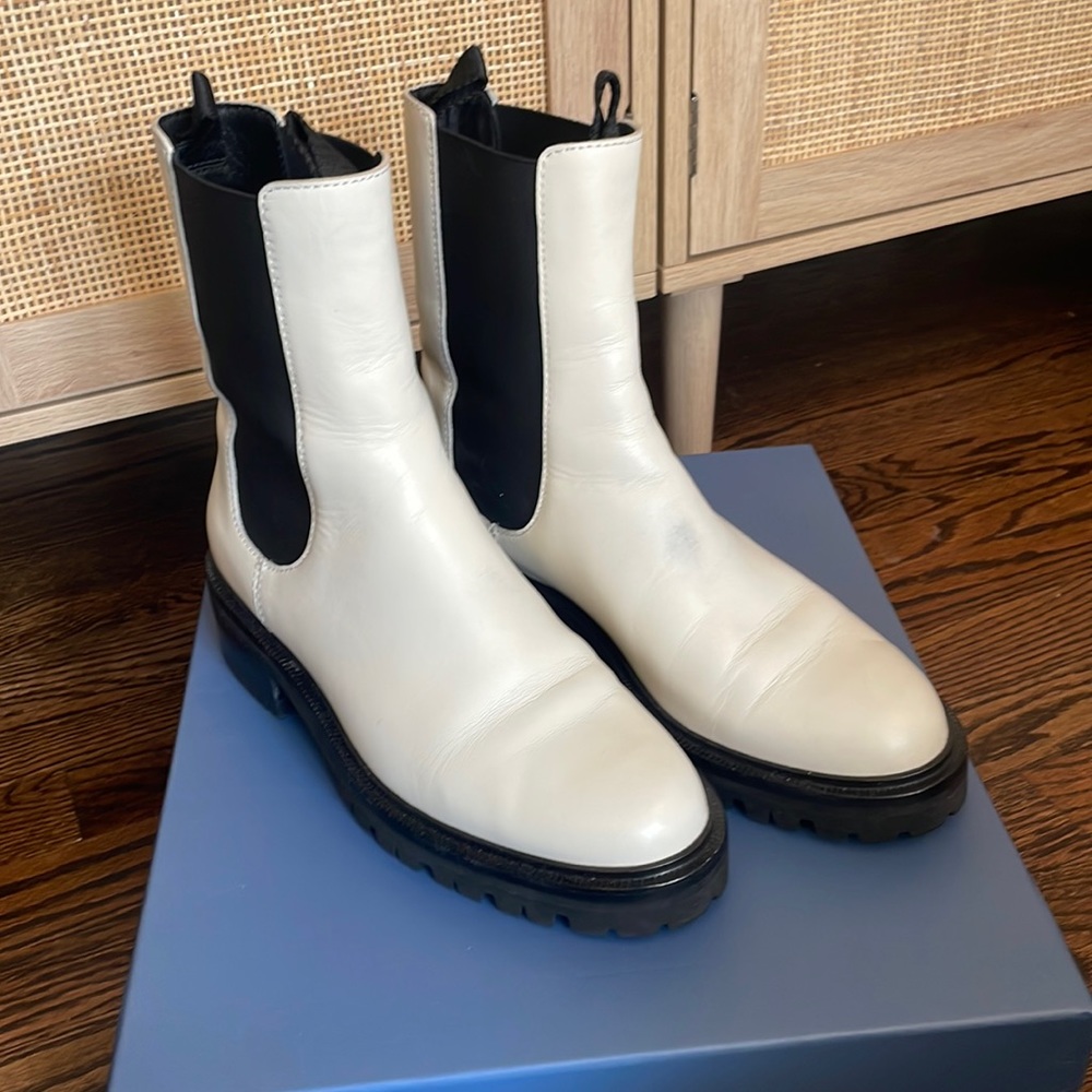 PAIGE Stretch Booties off white